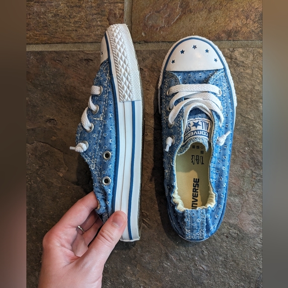 Shoreline blue color Converse lace-up slip-on youth size 13.5 classic low top - Picture 8 of 14